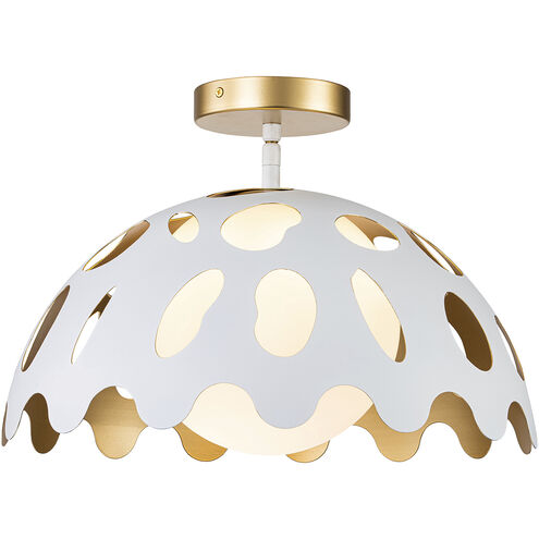 Pebbles 1 Light 15 inch White Pendant Ceiling Light